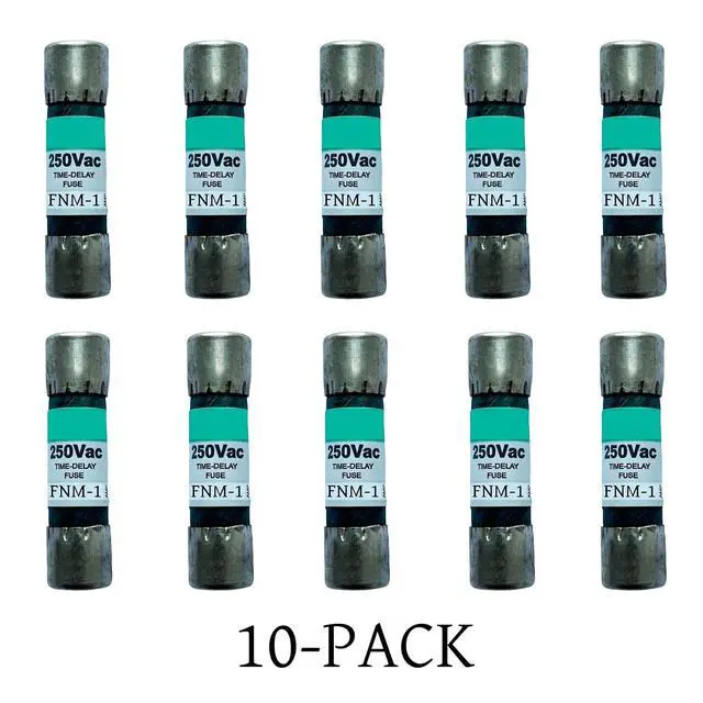 Alt view image 3 of 3 - 10-Pack New FNM-1 FNM-1A FNM 1A 250Vac Time Delay Fuse,FNM-1A Current Limiting Class CC Rejection Cartridge Fuses
