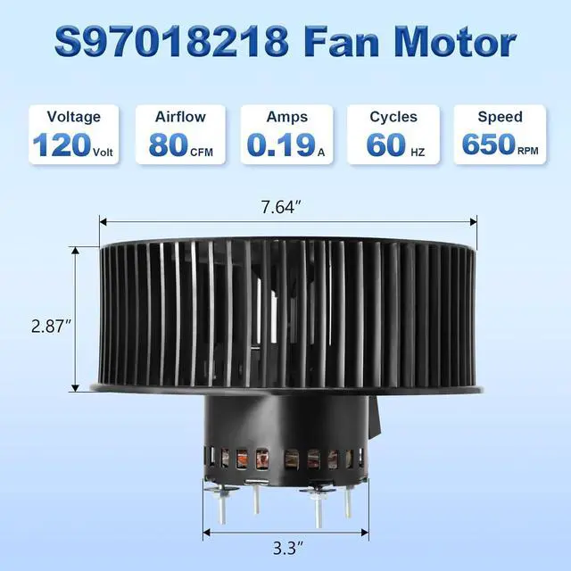 Alt view image 2 of 7 - S97018218 Fan Motor for Broan NuTone QTR110, QTRN110L, QTRN110, QTN110E, QTN110LE, QT110LE, QTR110L, QTR100L, QT110E, QT90L Bathroom Exhaust Fan Motor Replacement, 80CFM, 650 RPM