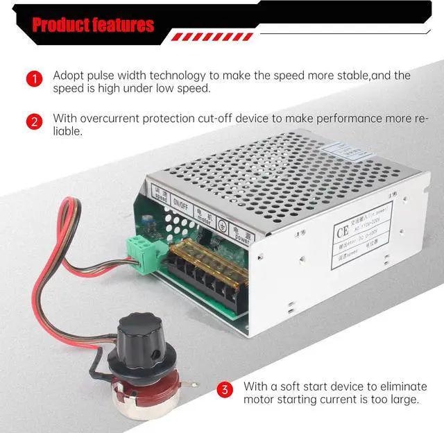 Alt view image 3 of 7 - RATTMMOTOR CNC Spindle Motor Speed Controller 6A Spindle Motor Speed Power Converter Compatible with 500W DC Air Cooled Spindle Motor