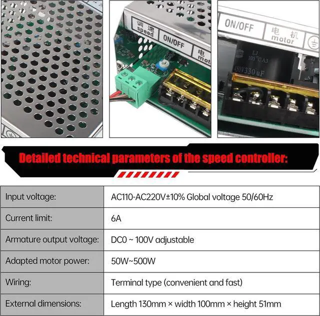 Alt view image 6 of 7 - RATTMMOTOR CNC Spindle Motor Speed Controller 6A Spindle Motor Speed Power Converter Compatible with 500W DC Air Cooled Spindle Motor