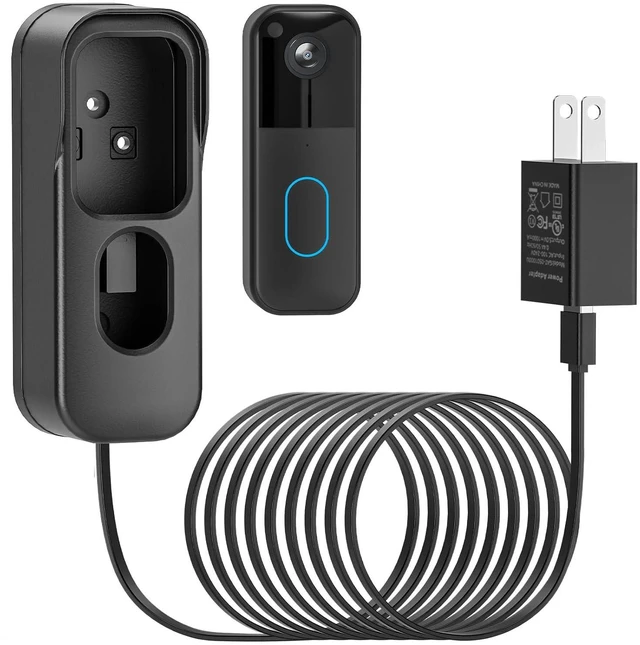 Main image of 2in1 Charging Cable with Adapter & No Drill Adhesive Doorbell Mount for Blink Video Doorbell (2nd Gen)-2025 Release, Doorbell Transformer with 16.4ft Weatherproof Power Cord for Blink Doorbell Camera