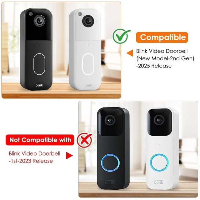Alt view image 2 of 7 - 2in1 Charging Cable with Adapter & No Drill Adhesive Doorbell Mount for Blink Video Doorbell (2nd Gen)-2025 Release, Doorbell Transformer with 16.4ft Weatherproof Power Cord for Blink Doorbell Camera