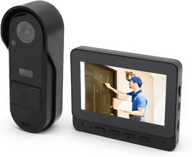 Main image of Doorbell Camera, Video Doorbell, Night Vision 1080P 8MP 170° Wide Angle Two Way Talk IP66 Waterproof with 4.3 Inch Screen Video Doorbell Intercom System