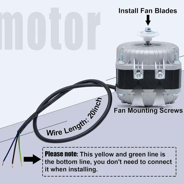 Alt view image 3 of 7 - YZF18-25 Shaded Pole Motor, 120V 60HZ 18W 1.01A 1550 r/min, 4 Shaded Poles, Replace W0301905 YZF6-13 YZF10-20, Widely Using in The Radiator, Evaporator, Condenser and Other Refrigeration Equipment