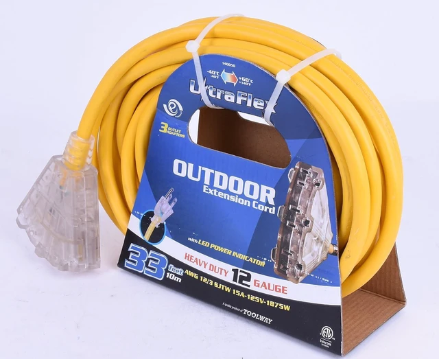 Alt view image 2 of 6 - FlexiCord Outdoor Extension 3 Outlets 12/3