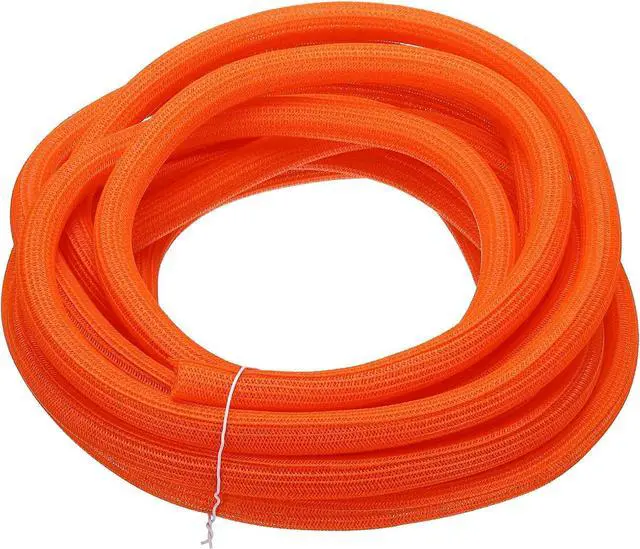 Main image of MECCANIXITY Split Sleeve Wire Loom 1/2" 25Ft Orange Self Wrapping Braided Sleeve UL94-V2 Fireproof PET Sleeving for Automotive, Home Cable Management