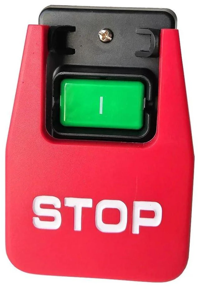 Alt view image 2 of 7 - HY56 Industrial Pushbutton Switches with Emergency Stop Cover for Bench Saw Single Phase Three Phase, Red(220V)