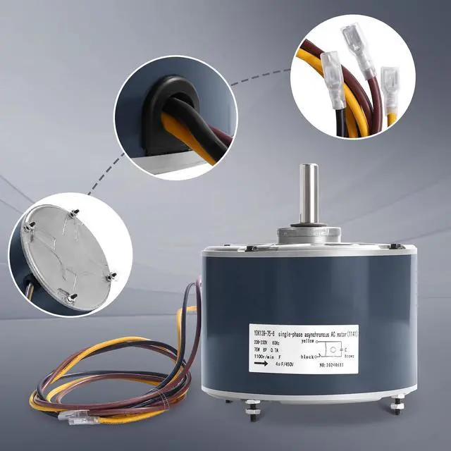 Alt view image 4 of 7 - 5KCP39BGS069S Condenser Fan Motor OEM Standard-1/10 hp, 1100 RPM, 208-230V Condenser Fan Motor Compatible with Carrier HAVC Dayton 6DLL7,Genteq #3S001,Fasco #G3907 HC33GE233A HC34GE234 HB33GQ230
