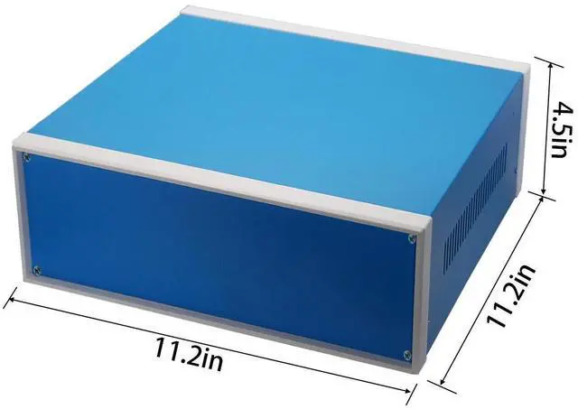 Alt view image 2 of 7 - Zulkit Junction Box Blue Metal Project Box DIY Electric Enclosure Case Preventive Case Electrical Box 12.2 x 11.2 x 4.5 inch