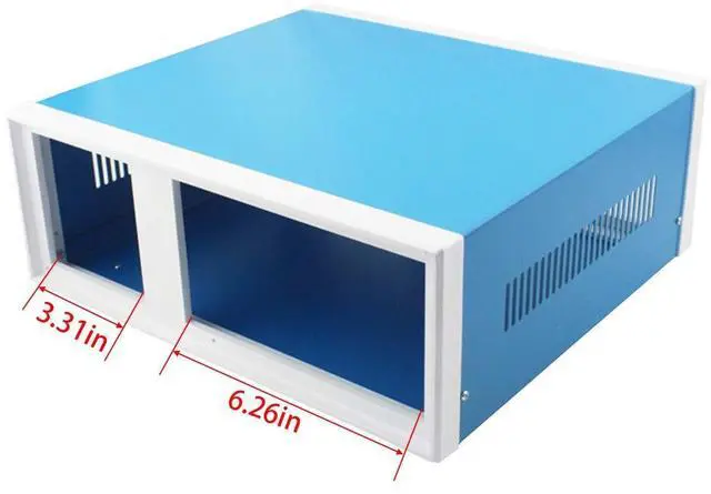 Alt view image 6 of 7 - Zulkit Junction Box Blue Metal Project Box DIY Electric Enclosure Case Preventive Case Electrical Box 12.2 x 11.2 x 4.5 inch