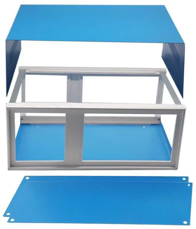 Alt view image 7 of 7 - Zulkit Junction Box Blue Metal Project Box DIY Electric Enclosure Case Preventive Case Electrical Box 12.2 x 11.2 x 4.5 inch