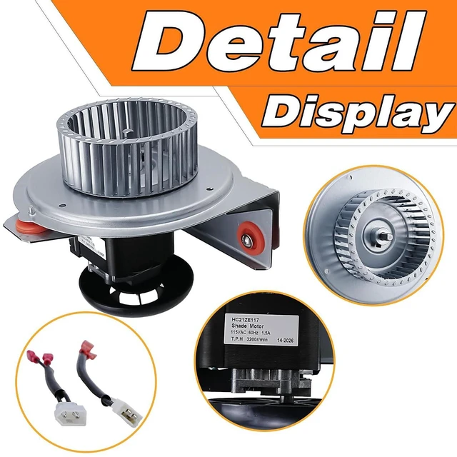 Alt view image 3 of 6 - HC21ZE117 Carrier Furnace Draft Inducer Blower Motor Kit Compatible with Bryant, Payne, Jakel Furnace, Quiet Inducer Motor with Wheel & Bracket, Replace# 318984-753, J238-150-1571, HC21ZE117-B