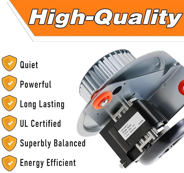 Alt view image 5 of 6 - HC21ZE117 Carrier Furnace Draft Inducer Blower Motor Kit Compatible with Bryant, Payne, Jakel Furnace, Quiet Inducer Motor with Wheel & Bracket, Replace# 318984-753, J238-150-1571, HC21ZE117-B
