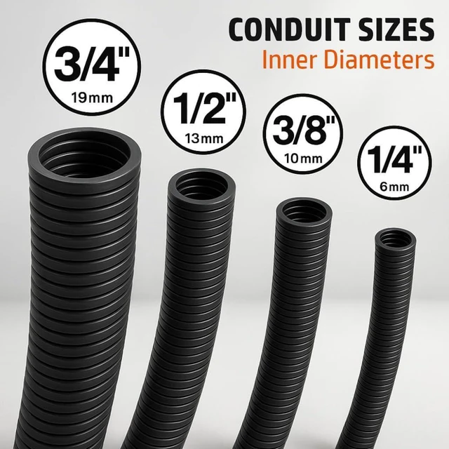 Alt view image 7 of 7 - MGI SpeedWare 25ft Corrugated Conduit, Black Wire Tubing (1/2")
