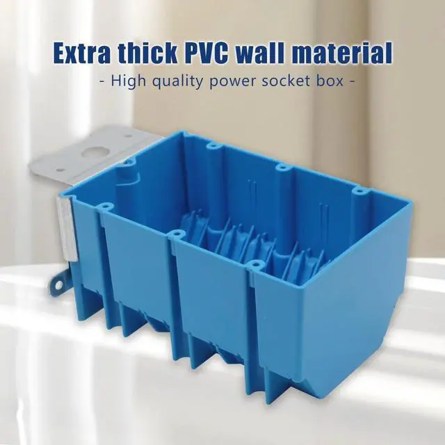 Alt view image 2 of 6 - PVC Blue Adjustable Electrical Box Outlet,49 Cu.in.Adjustable 3 Gang Electrical Box,ETL,for Construction(Pack of 3)
