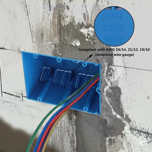Alt view image 5 of 6 - PVC Blue Adjustable Electrical Box Outlet,49 Cu.in.Adjustable 3 Gang Electrical Box,ETL,for Construction(Pack of 3)