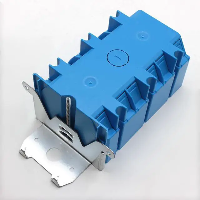 Alt view image 6 of 6 - PVC Blue Adjustable Electrical Box Outlet,49 Cu.in.Adjustable 3 Gang Electrical Box,ETL,for Construction(Pack of 3)