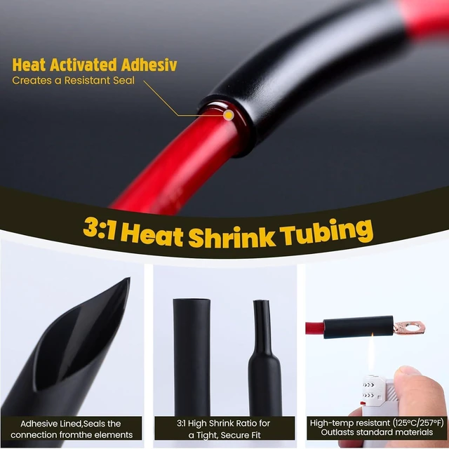 Alt view image 6 of 7 - 264 PCS AWG 8-2/0 Copper Battery Cable Ends & Heat Shrink Tubing