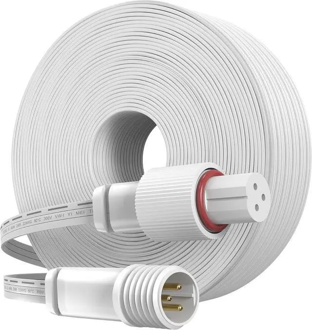 Main image of 32FT Permanent Outdoor Lights Extension Cable for Govee H705A/B/C H705D/E/F H706A/B/C H7067 H7068 H7069,IP68 Waterproof Extension Cord, 3 Pin Power Cord