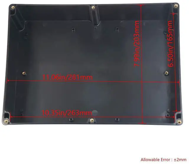 Alt view image 3 of 7 - ABS Plastic IP65 Waterproof Electrical Project Case with 4 M16 Cable Glands, Black, 11.42x8.27x3.94 inch (290 x 210 x100 mm), Includes Box, Screws, Gasket, Cable Glands