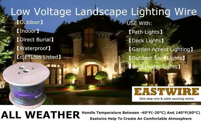 Alt view image 3 of 6 - 500ft 12 Gauge Wire 2 Conductors, 12/2 Low Voltage Landscape Wire, Outdoor Direct Burial Electrical Wire, Copper Wire,Underground Low-Energy Circuit Cable (500ft, 12/2)