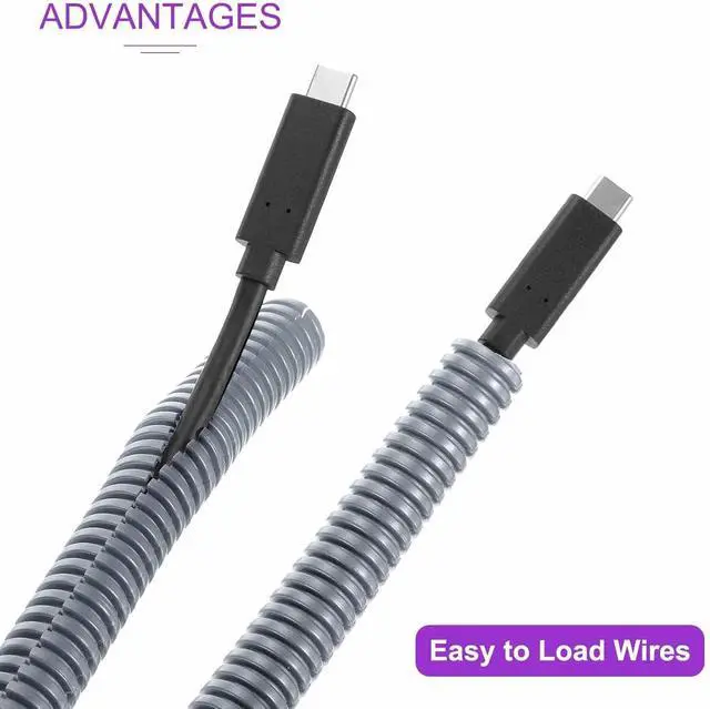 Alt view image 4 of 6 - DMiotech 100ft Wire Loom Split Tubing 1/2 Inch(12.7mm) ID, Cord Protectors from Pet Flexible Conduit Cable Management for Office Home Garden, Gray