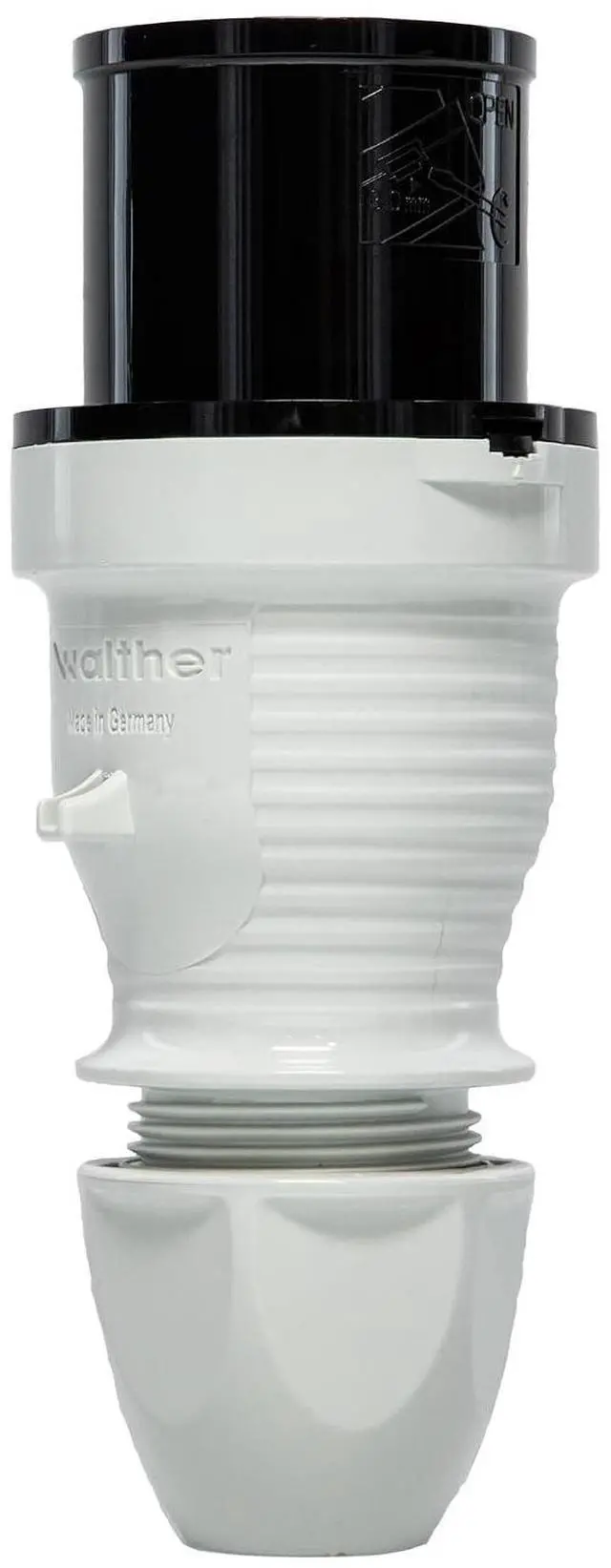 Main image of Walther Electric 230405 Pin and Sleeve Plug 30A 4 Wire 3ø 600 VAC 5Hr IP44 Splashproof - 430P5 Industrial Grade IEC (Black)