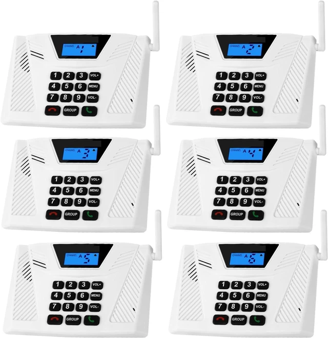 Main image of Intercoms Wireless for Home Hands Free, 2024 Upgraded Intercom 5300ft with Automatic Answer, 9 Channel Full Duplex Home Intercom System Fit for Hospital Business House(6 Packs White)
