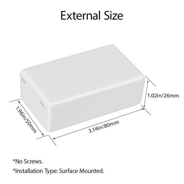 Alt view image 3 of 7 - LeMotech Project Box 10 Pieces ABS Plastic Electrical Project Case Small Junction Box for Electronics White 3.15 x 1.97 x 1.02 inch (80 x 50x 26 mm)