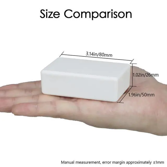 Alt view image 2 of 7 - LeMotech Project Box 10 Pieces ABS Plastic Electrical Project Case Small Junction Box for Electronics White 3.15 x 1.97 x 1.02 inch (80 x 50x 26 mm)