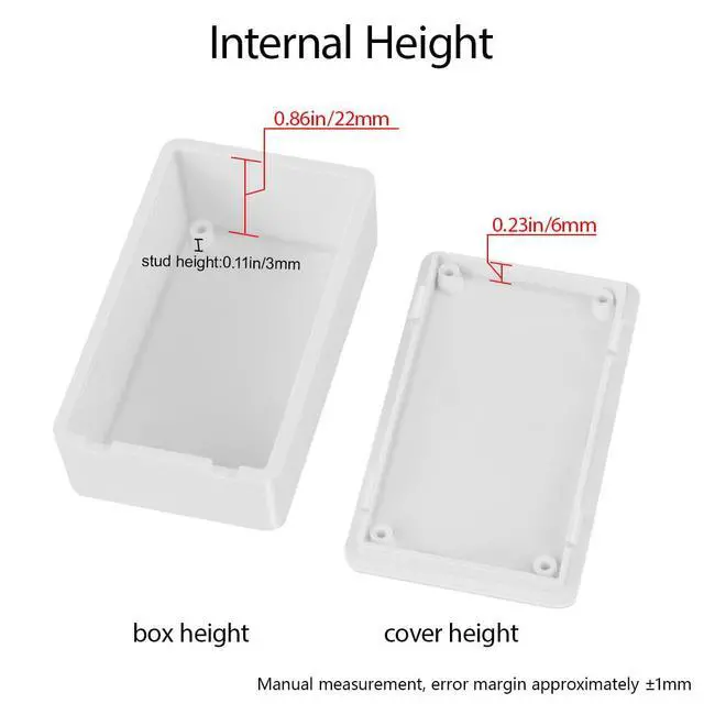 Alt view image 4 of 7 - LeMotech Project Box 10 Pieces ABS Plastic Electrical Project Case Small Junction Box for Electronics White 3.15 x 1.97 x 1.02 inch (80 x 50x 26 mm)