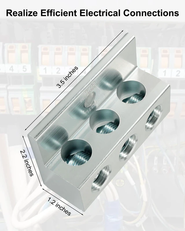 Alt view image 5 of 6 - 2 Pcs Dual Aluminum Ground Lug Dual Rated Double Wire Mechanical Lug Fit for 350 MCM to 6 AWG