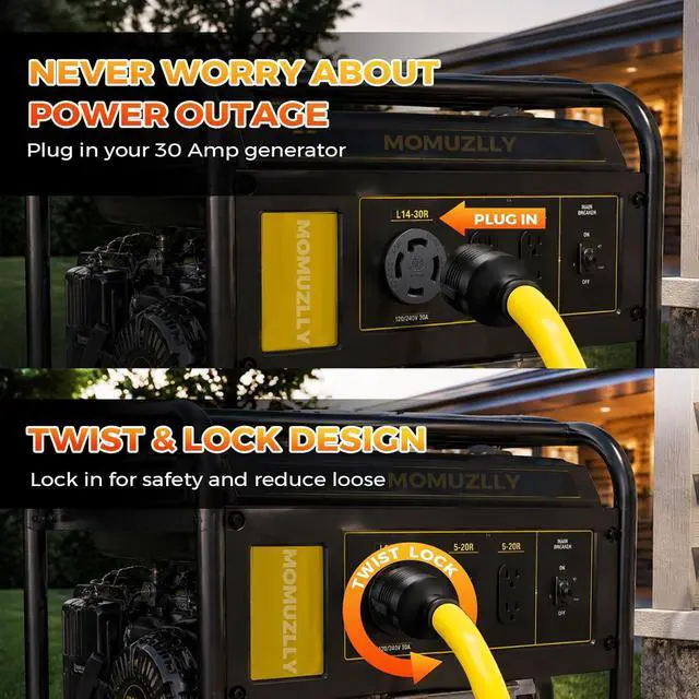 Alt view image 7 of 7 - Generator Welder Adapter Plug Power Cord NEMA L14-30P to 6-50R Welder Plasma Cutter Plug, 4 Prong 30 Amp Twist Lock Male Plug to 3 Prong 50 Amp 220V Welding Female, ETL Listed, 1FT