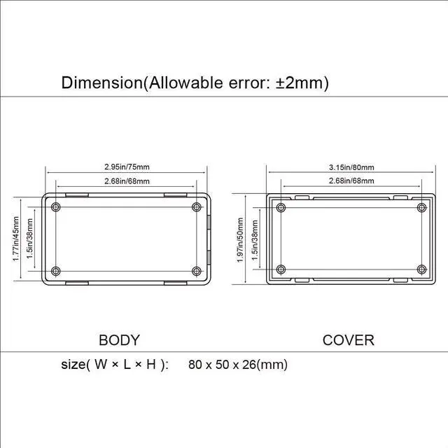 Alt view image 7 of 7 - LeMotech Project Box 10 Pieces ABS Plastic Electrical Project Case Small Junction Box for Electronics White 3.15 x 1.97 x 1.02 inch (80 x 50x 26 mm)