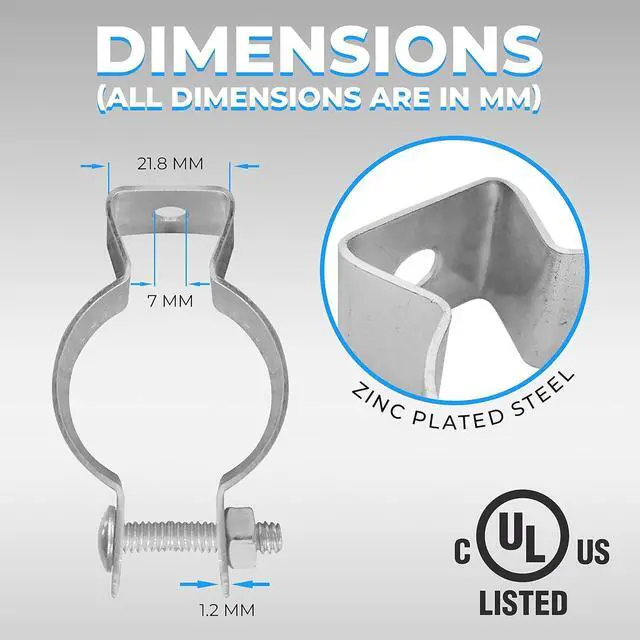 Alt view image 3 of 6 - OHLECTRIC OL-64150 Zinc Plated Steel 1-¼" Rigid to 1-½" EMT Conduit Hanger with Bolt- Ideal for Rigid and EMT Conduit Mounting to Surfaces, Insulated Supports or Threaded Rods-Pack of 10