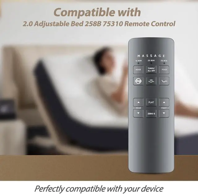 Alt view image 2 of 6 - New Remote Control Replacement for Serta Motion Perfect 2.0 Adjustable Bed 258B 75310 Controller