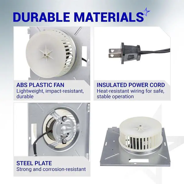 Alt view image 4 of 7 - BlueStars 97017705 8663RP Fan Motor Assembly - Fits for Nutone 8664RP 671R 672R Fits for Boran 750 751 752 - S97017705 Bathroom Exhaust Fan Motor Replacement Parts - Replaces 86933000 JA2B104N