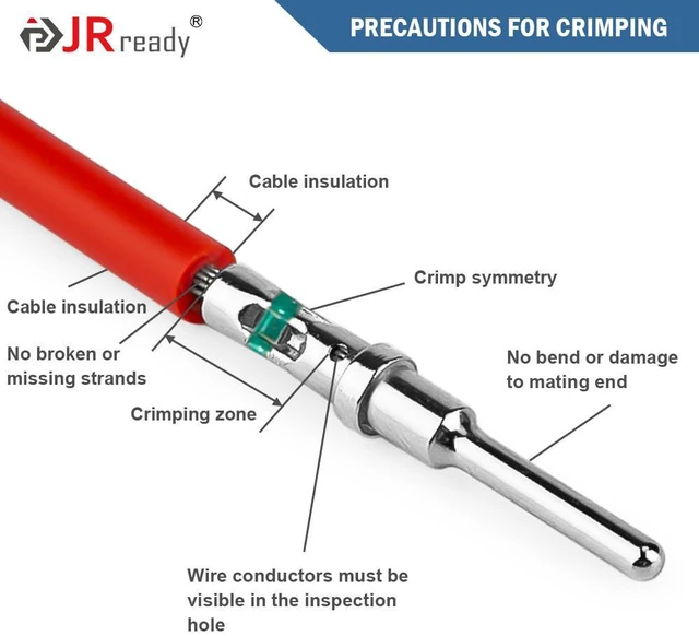 Alt view image 7 of 7 - JRready ST6443 Deutsch Contact Kit, Deutsch Solid Pin, Closed Barrel Contacts Kit Size 12 16 20 Male Pins and Female Sockets Support Wire Guage 22-12AWG for DTP, DT, DTM Series Connectors