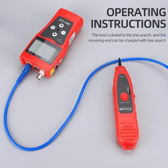 Alt view image 6 of 7 - NF-308 Network Telephone Audio Cable Length Tester Remote Identifier LAN Tracker Wire Tester Cable Locator RJ45 BNC RJ11