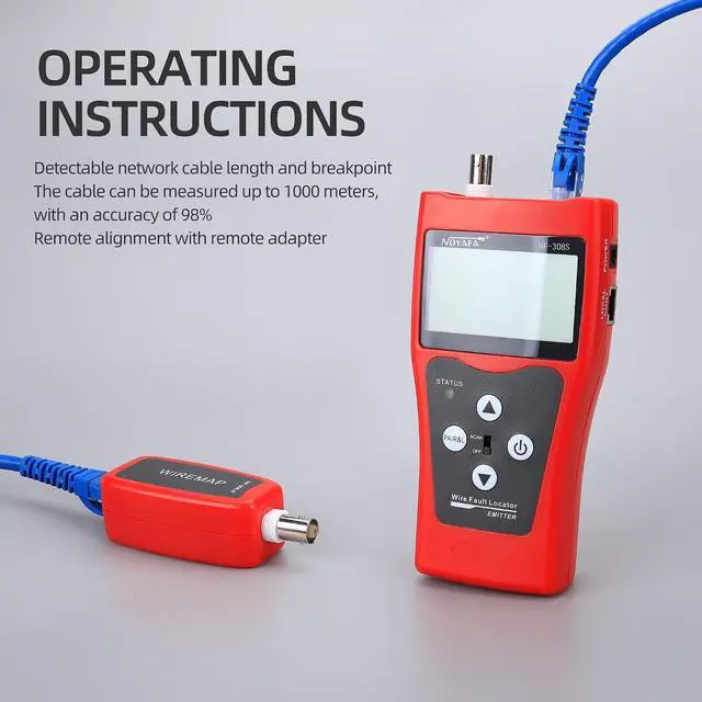 Alt view image 5 of 7 - NF-308 Network Telephone Audio Cable Length Tester Remote Identifier LAN Tracker Wire Tester Cable Locator RJ45 BNC RJ11