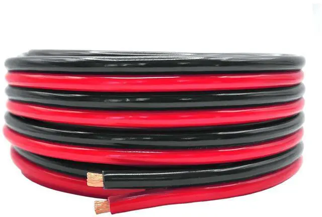 Main image of 10 Gauge 100% Copper 50ft Red & 50ft Black Bonded Cable - True AWG Spec Stranded OFC Wire for Automotive Power Car Audio Amp Dash Primary Trailer Remote Hookup LED Light Lamp Solar Wiring (50 FT)