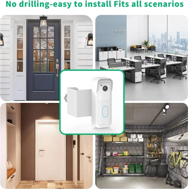 Alt view image 6 of 7 - Anti-Theft Doorbell Mount for All-New Blink Video Doorbell, No-Drill Door Mount for Rentals & Commercial Use, Sensor Clear Design Door Bell Kits (White)