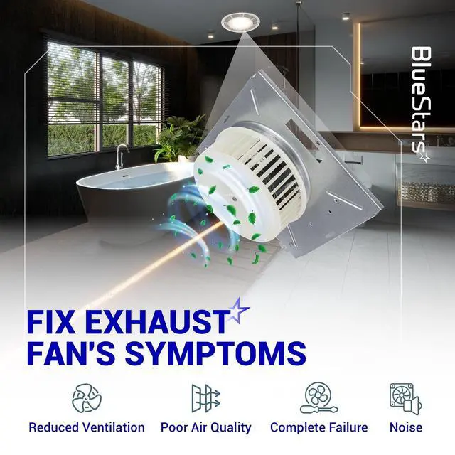 Alt view image 6 of 7 - BlueStars 97017705 8663RP Fan Motor Assembly - Fits for Nutone 8664RP 671R 672R Fits for Boran 750 751 752 - S97017705 Bathroom Exhaust Fan Motor Replacement Parts - Replaces 86933000 JA2B104N