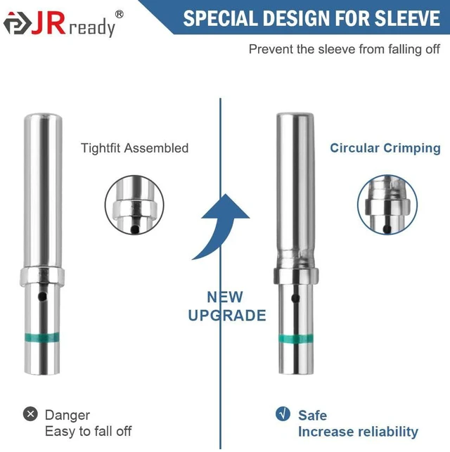 Alt view image 5 of 7 - JRready ST6443 Deutsch Contact Kit, Deutsch Solid Pin, Closed Barrel Contacts Kit Size 12 16 20 Male Pins and Female Sockets Support Wire Guage 22-12AWG for DTP, DT, DTM Series Connectors