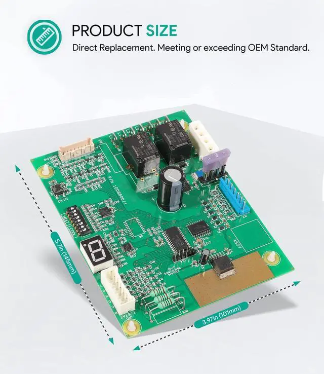 Alt view image 6 of 6 - 1006801R Control Board 1006800/1 For Nordyne Intertherm Revolv Miller E7 & B6 Series Electric Furnace, Replacement Printed Circuit Board, W/Electric Heat, Single Stage