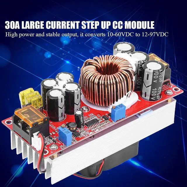Alt view image 4 of 7 - DCDC 10-60V to 12-97V 1500W 30A Voltage Step Up Converter - Boost CC CV Power Supply Module - Non Isolated DC Power Converter Module