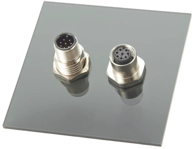 Alt view image 7 of 7 - M12 A Code 8 Pin Male to Female Bulkhead Connector IP67 Panel Mount Sensor Feedthrough Adapter Industrial Circular Connector Socket Receptacle for Automation Control Cabinet Robotics (1PCS)