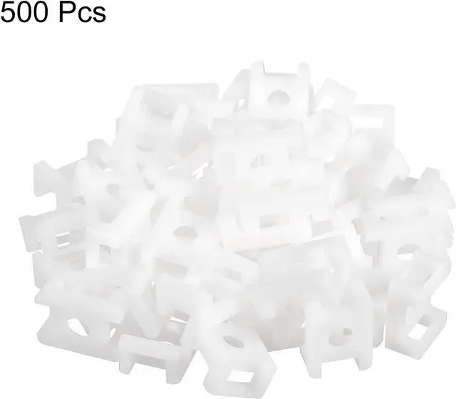 Alt view image 3 of 4 - MECCANIXITY 500pcs Cable Tie Base Saddle Type Mount Wire Holder, 0.88"x0.63"x0.35" Wire Clips Organizer Holders Clamps for Electronic Wires, White 0.25" Dia