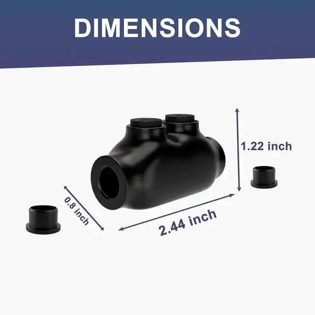 Alt view image 6 of 7 - 2 Port Insulated Wire Connectors Black Splice Connector 2-14 AWG Multi Cable Connector Soldering Lugs Double Side Entry Cable Splicers with Oxide Inhibitor, UL Listed- 5 Pcs