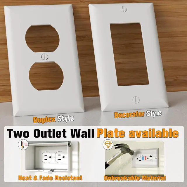 Alt view image 6 of 7 - Recessed Outlet Box, DBHS1C-1 Low Profile Electrical Outlet Boxes, Wall Plate Kit for New Vinyl Siding, Enclosed Weatherproof Pack with Duplex & Decorator Style Covers, 1-Gang, Horizontal, Clear